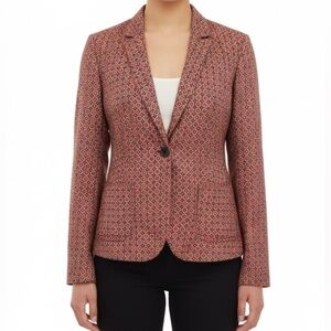 The Limited Vintage Medallion Print Blazer Jacket Satin Feel with Pockets Medium